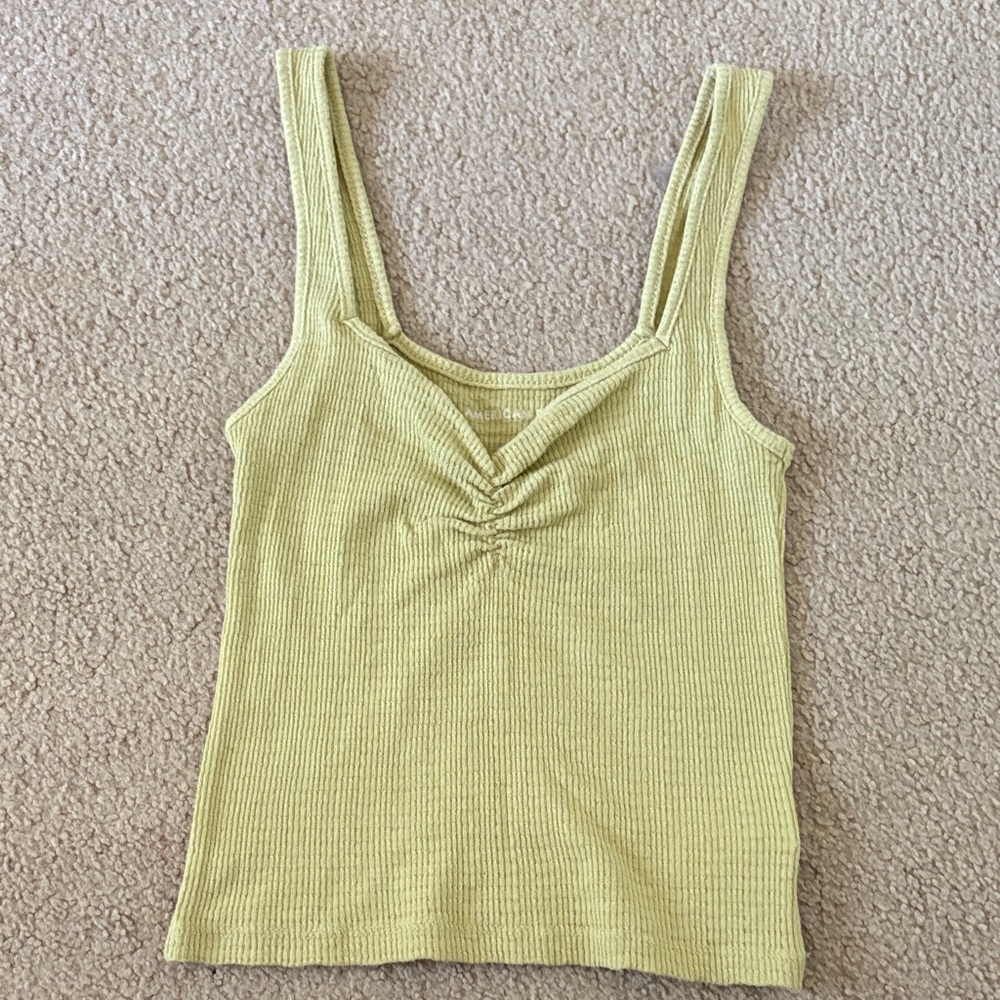 American Eagle Greenish - light Ribbed Women's Tank Top